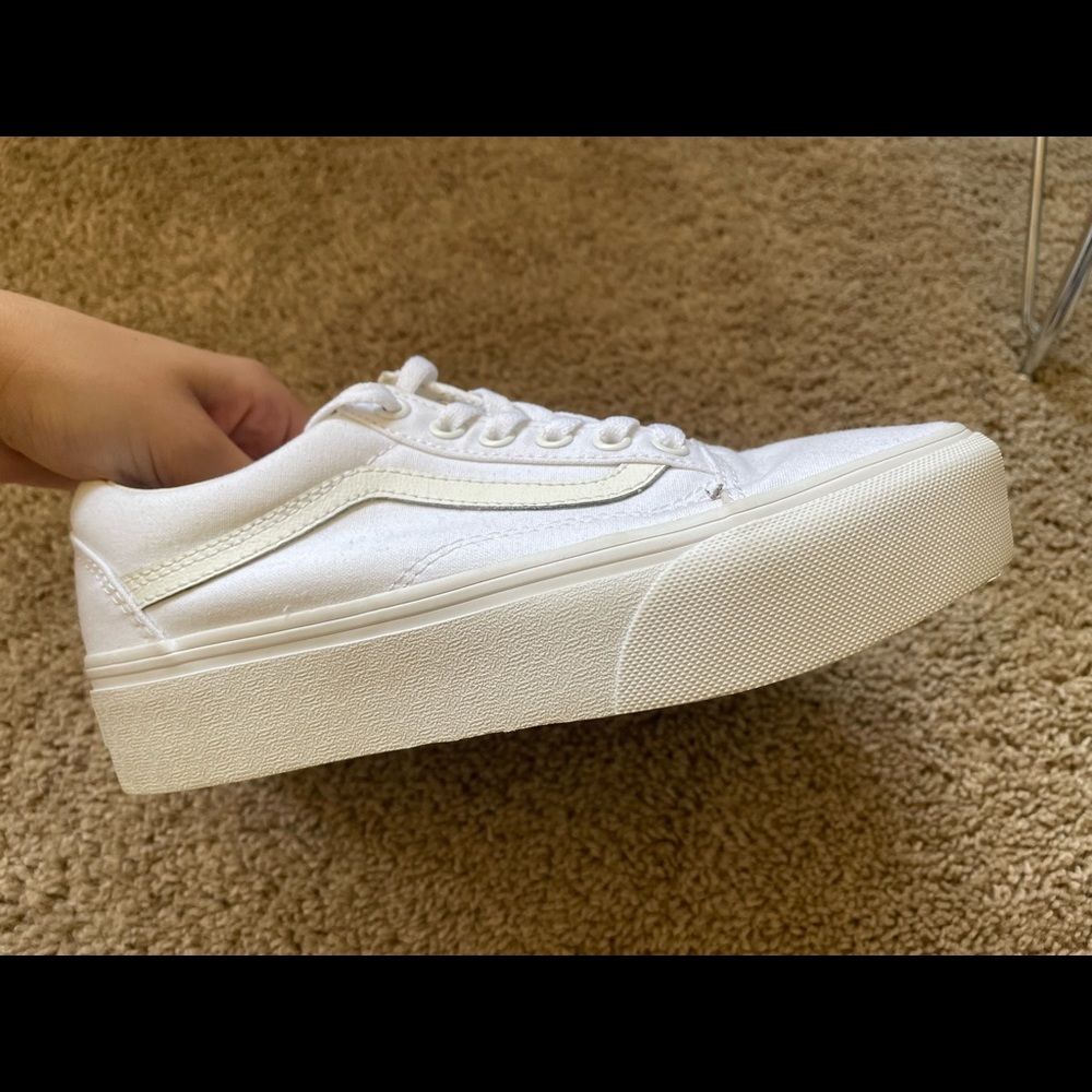 White Platform Vans